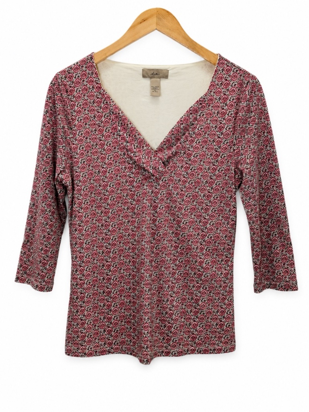 Vintage i.e. Geometric Print Nylon Blouse Y2K Mod Indie Preppy Minimalist Top Sm